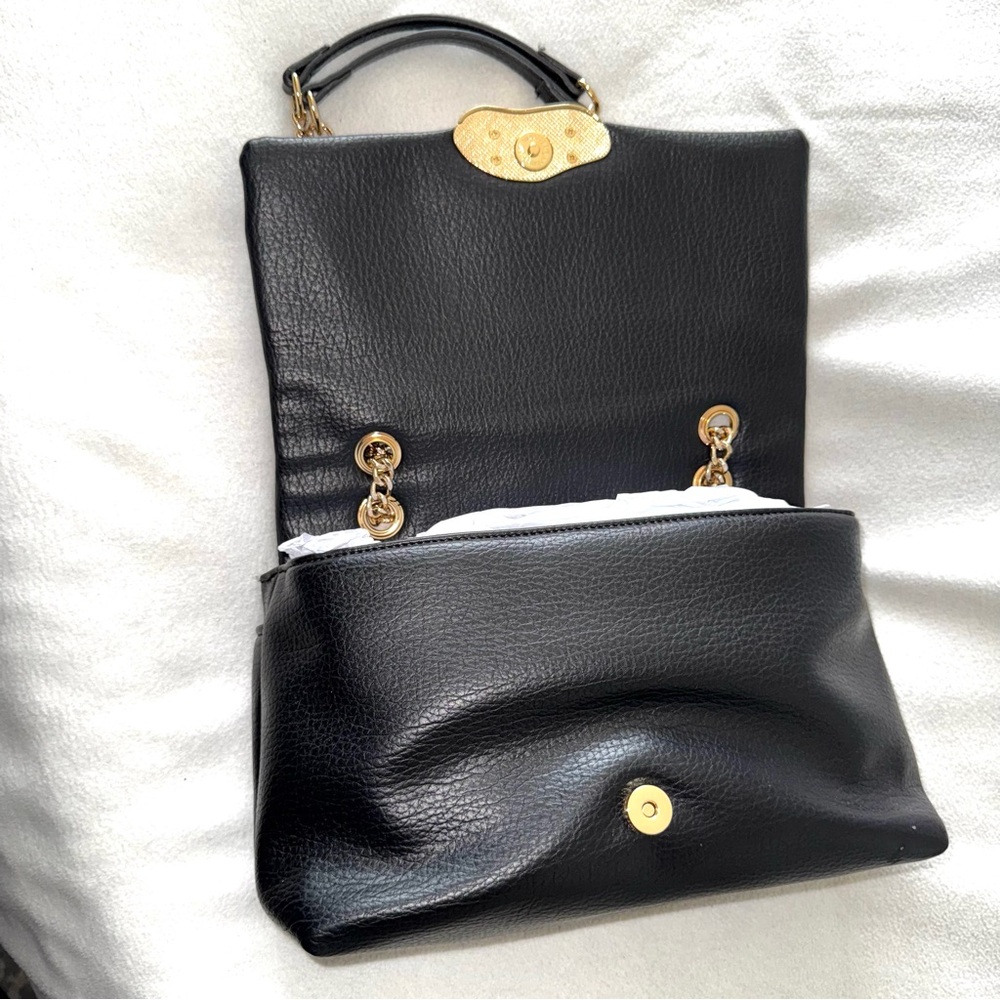 NEW! INC INTERNATIONAL CONCEPTS Black Ajae Flap Sculpt Shoulder Bag NWT! - Picture 10 of 14